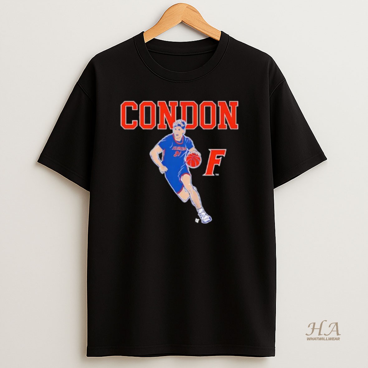 Official Florida Basketball Alex Condon Name Pose T Shirt