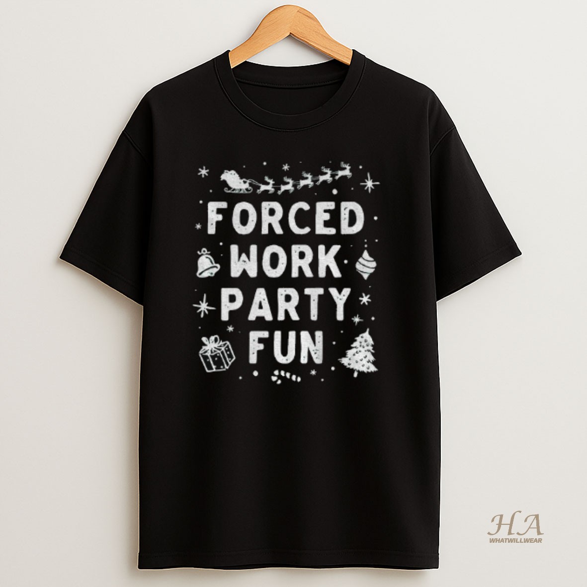 Official Forced Work Party Fun Merry Christmas T Shirt