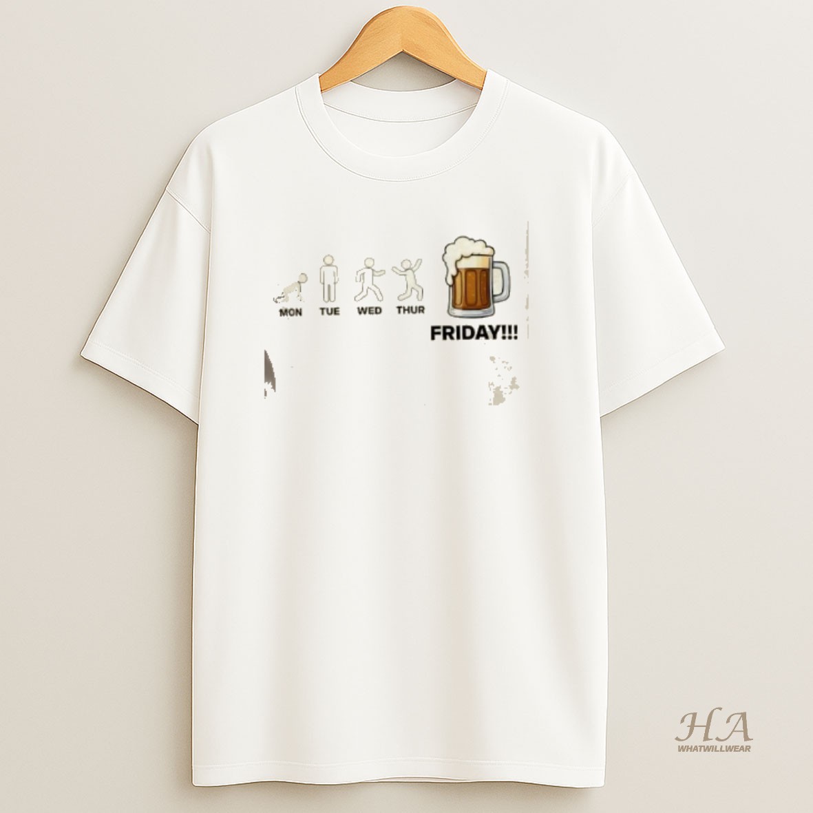 Official Friday Beer Evolution Workweek Humor T Shirt