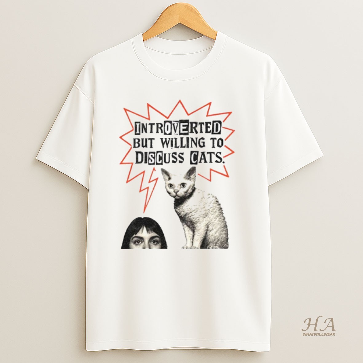 Official Funny Cat Introverted But Willing To Discuss Cats Vintage T Shirt