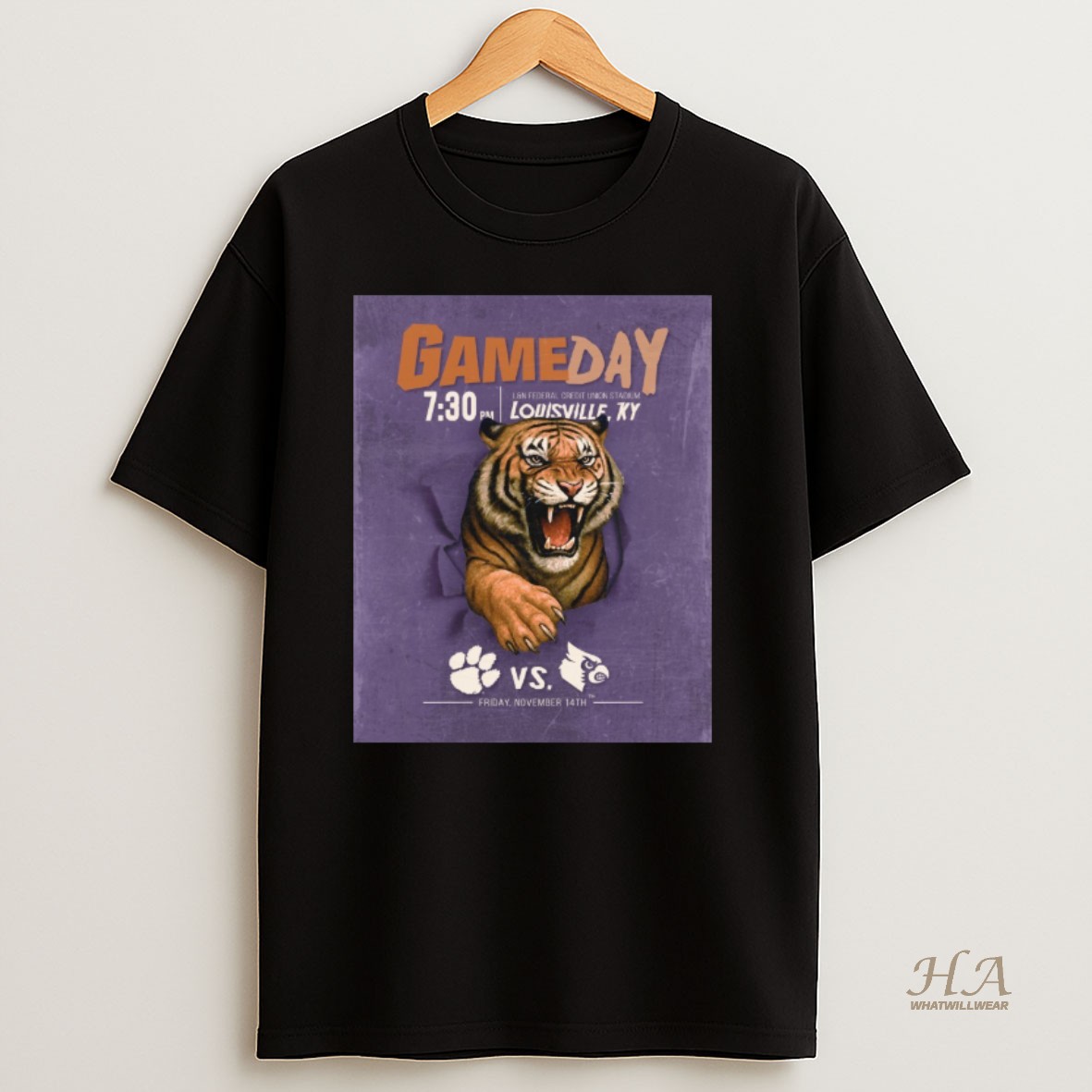 Official Gameday Ln Federal Credit Union Stadium Louisville Ky Clemson Tigers Vs Louisville Cardinals Nov 14 2025 T Shirt