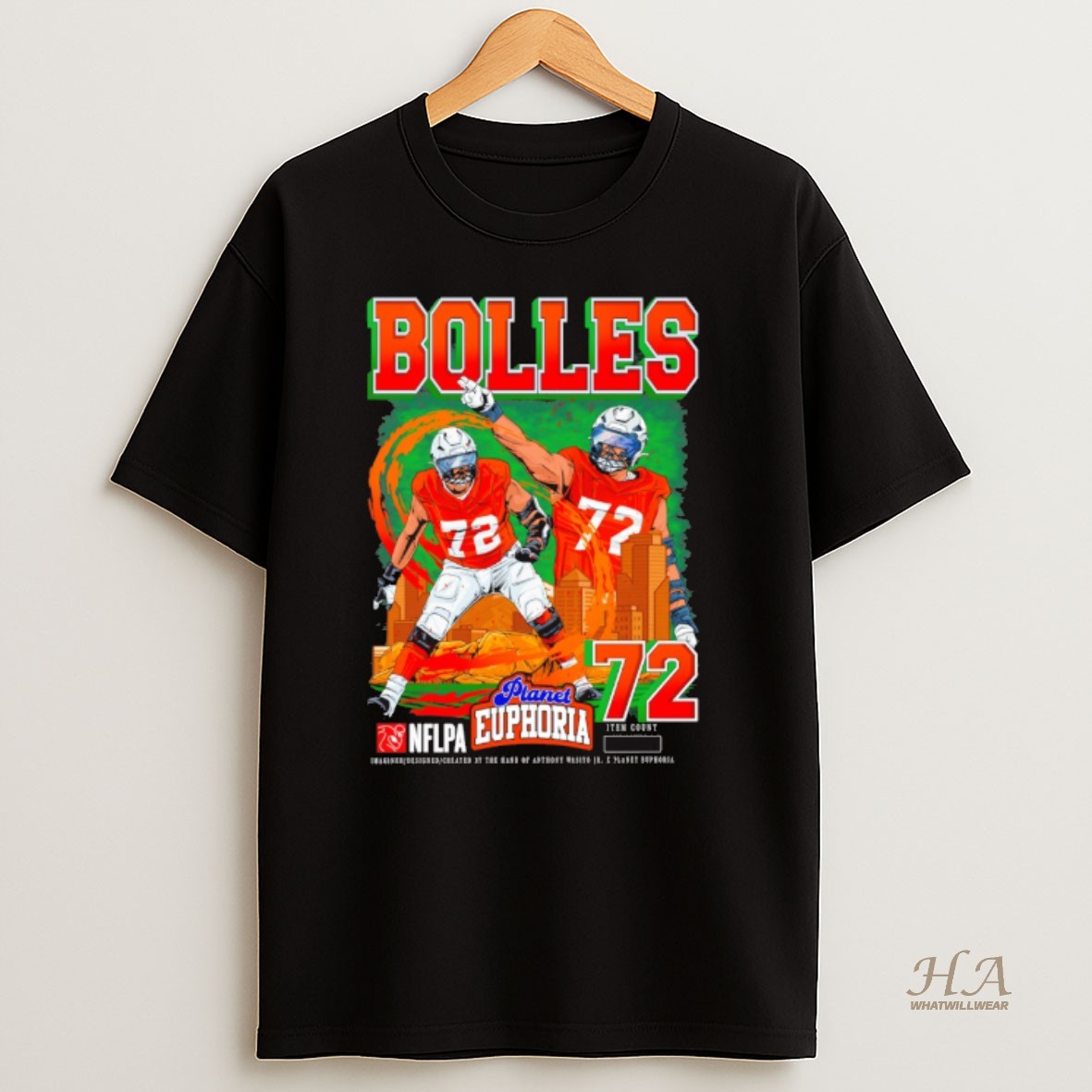 Official Garett Bolles Denver Broncos Nfl Planet Euphoria Artwork T Shirt