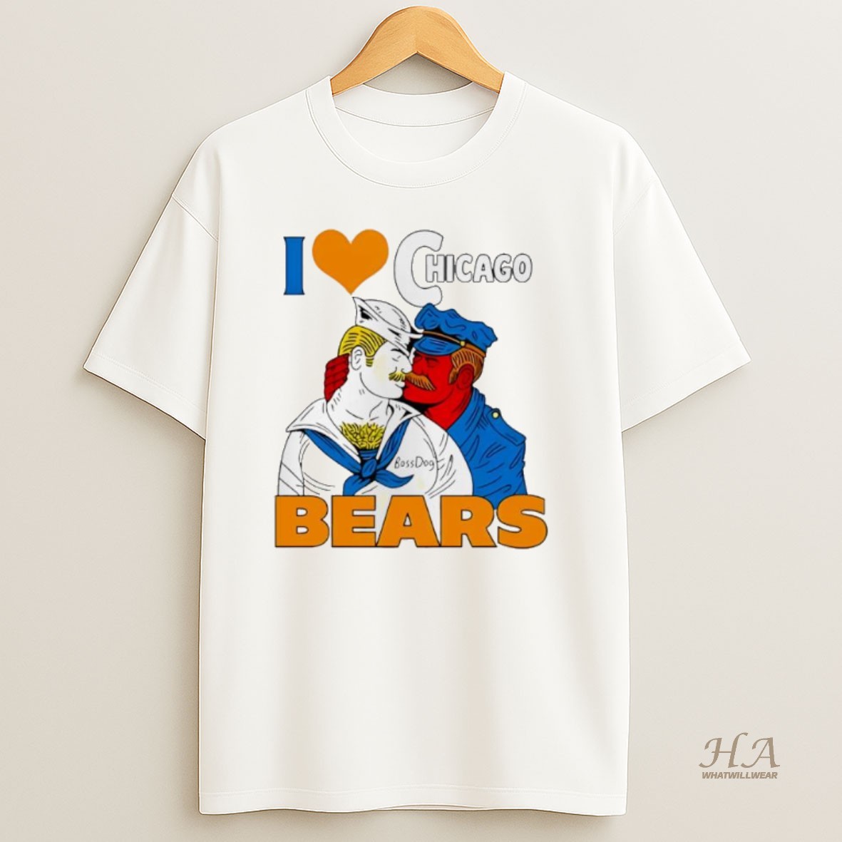 Official Gay Love I Love Chicago Bears T Shirt