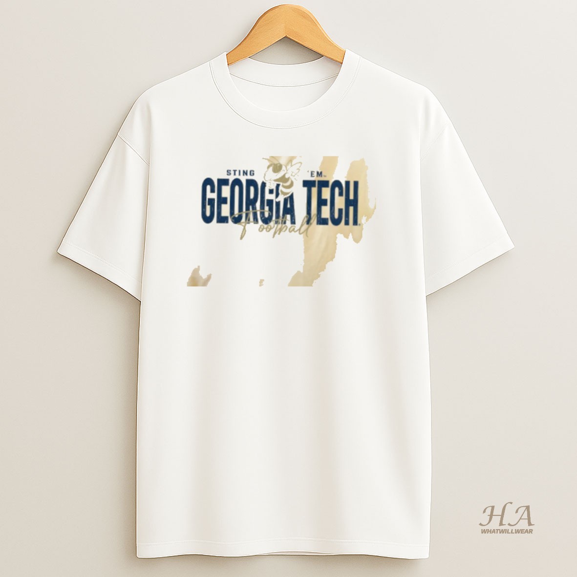 Official Georgia Tech Jackets Football Ringer T Shirt