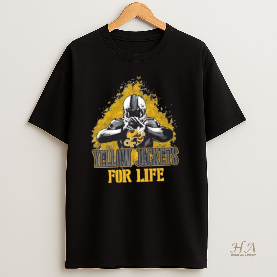 Official Georgia Tech Yellow Jackets Football For Life T Shirt