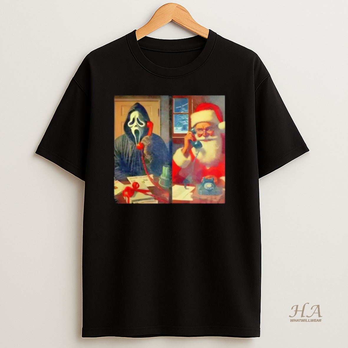 Official Ghost Face Calling Santa Edgy Horror Christmas T Shirt