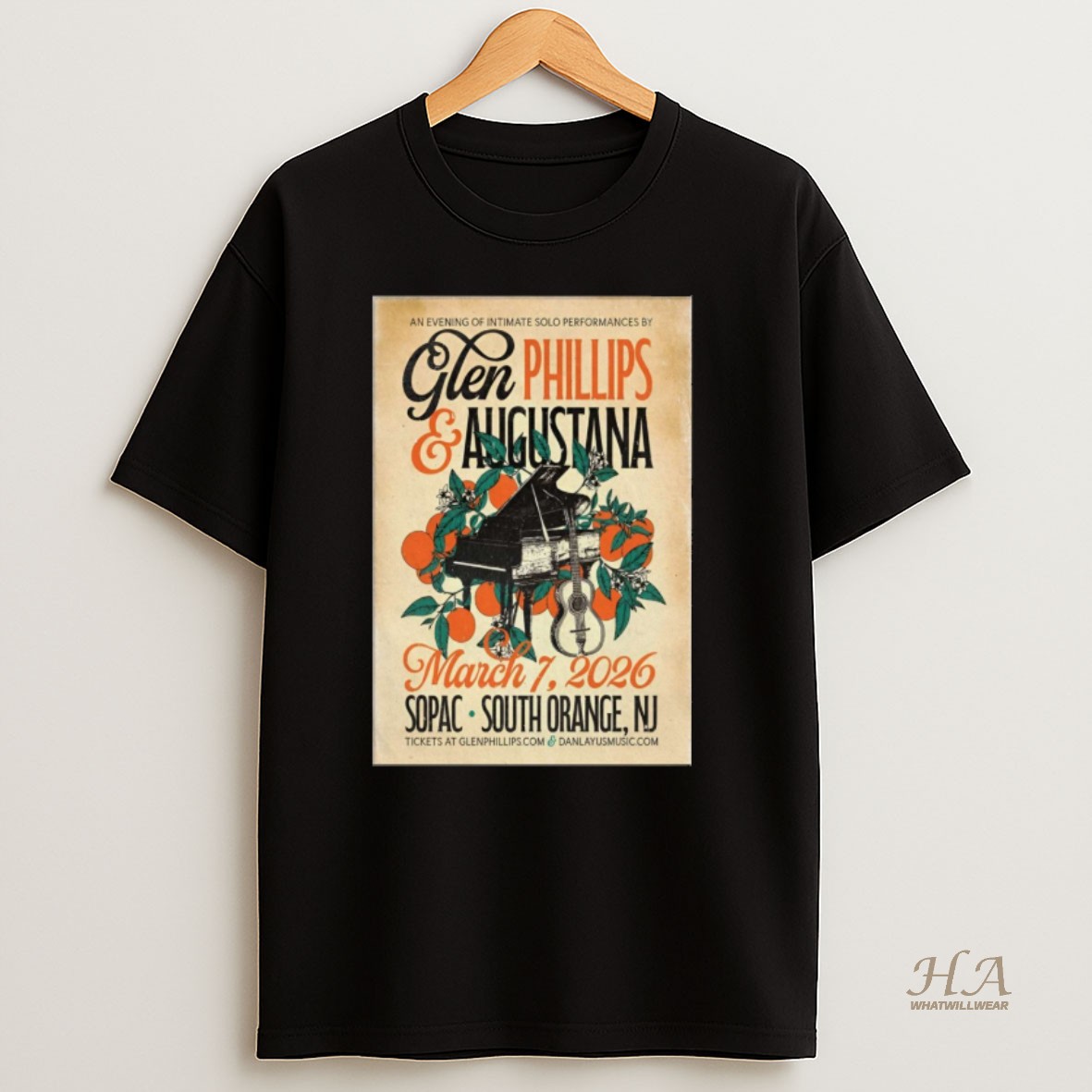 Official Glen Phillips And Augustana Sopac In South Orange Nj March 7 2026 Shirt