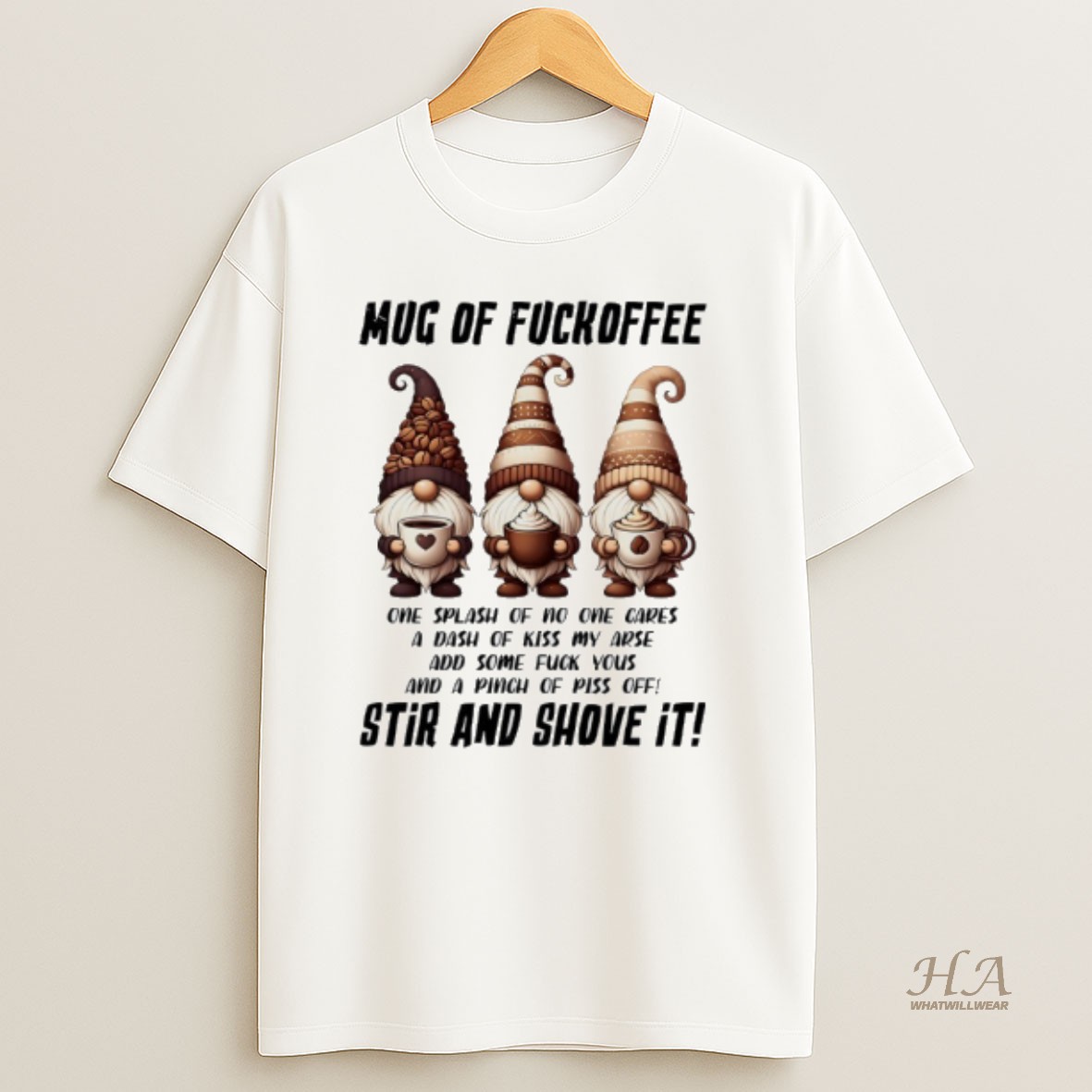 Official Gnome Christmas Of Fuckoffee Stir And Shove It Shirt