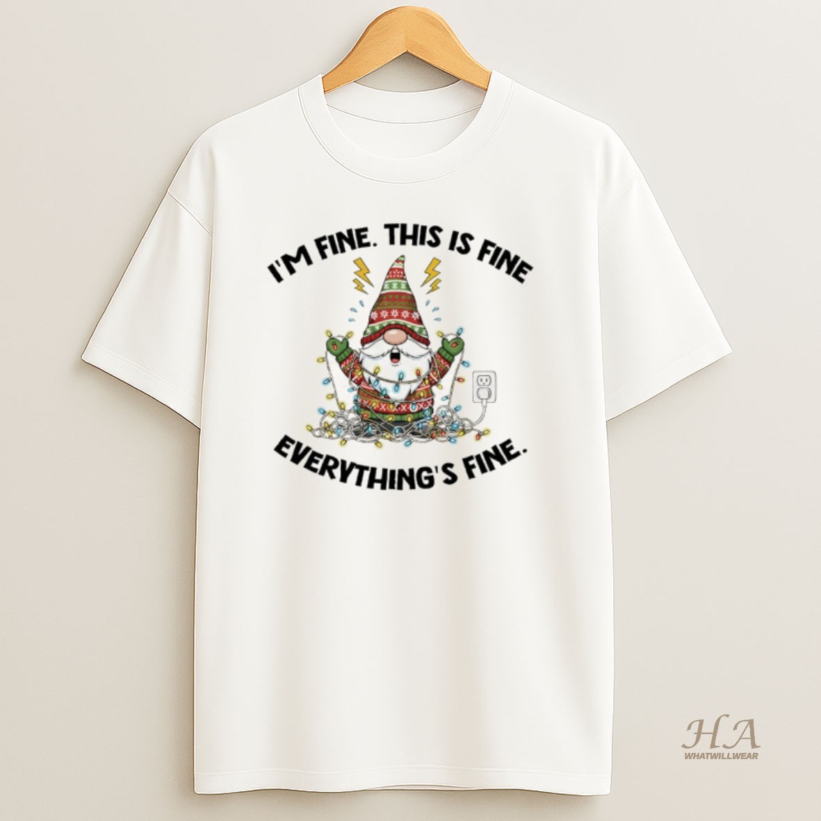 Official Gnome Christmas Tree Im Fine This Is Fine Everythings Fine Merry Christmas Shirt
