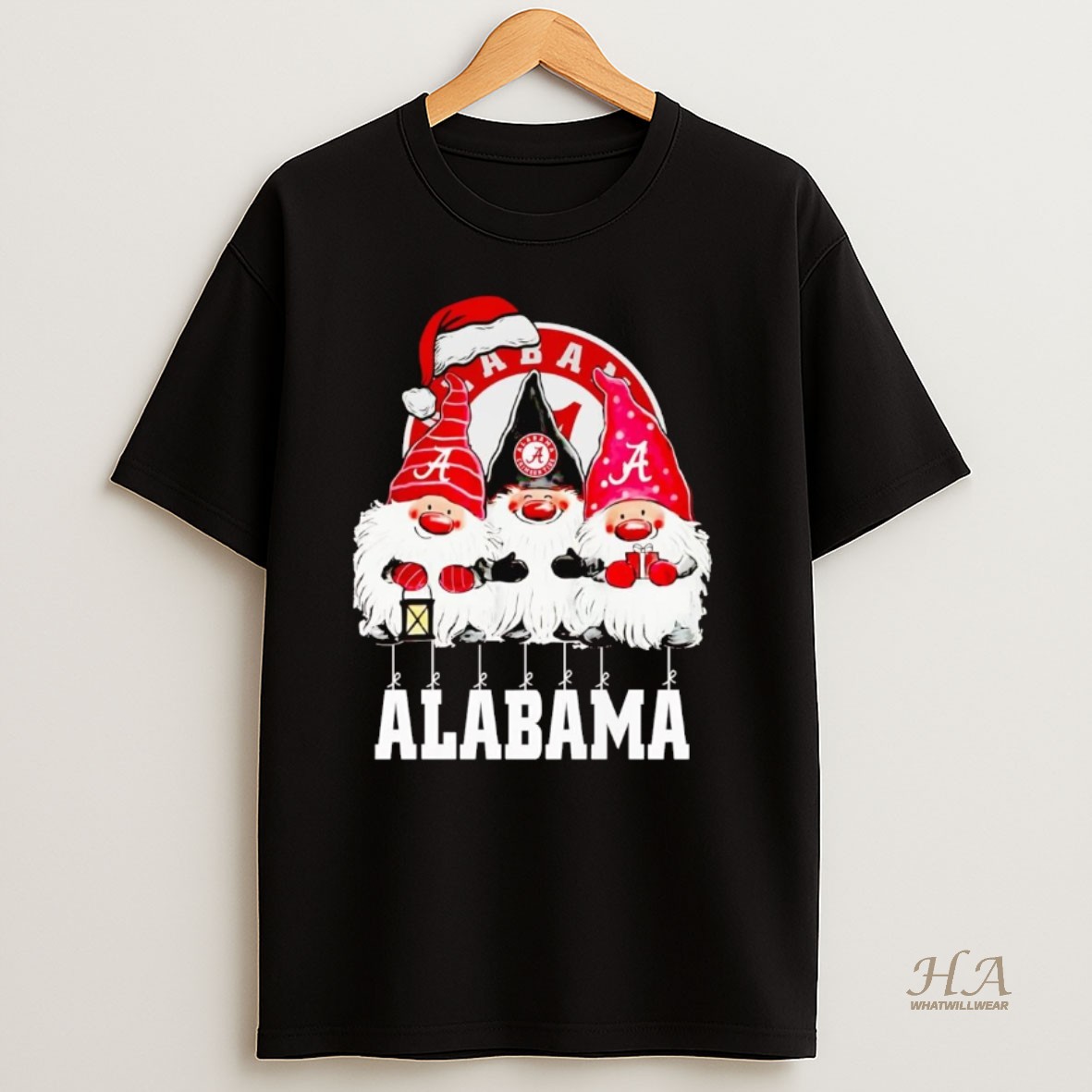 Official Gnomes Alabama Crimson Tide Merry Christmas T Shirt