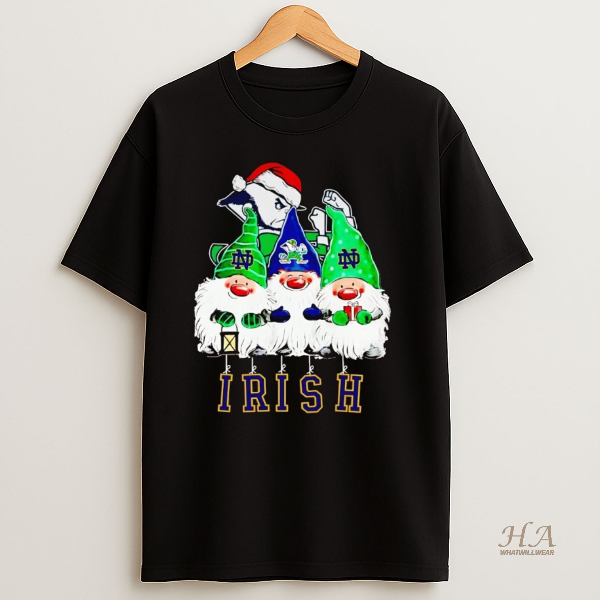 Official Gnomes Notre Dame Fighting Irish Merry Christmas T Shirt
