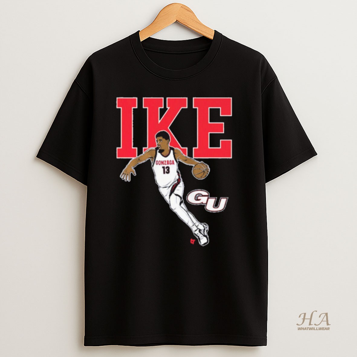 Official Gonzaga Bulldogs Basketball Graham Ike Name Pose Ncaa T Shirt