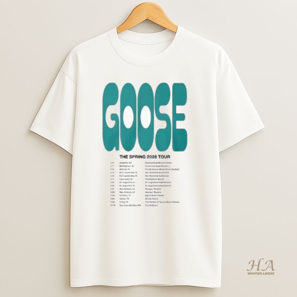 Official Goose The Spring Tour 2026 T Shirt