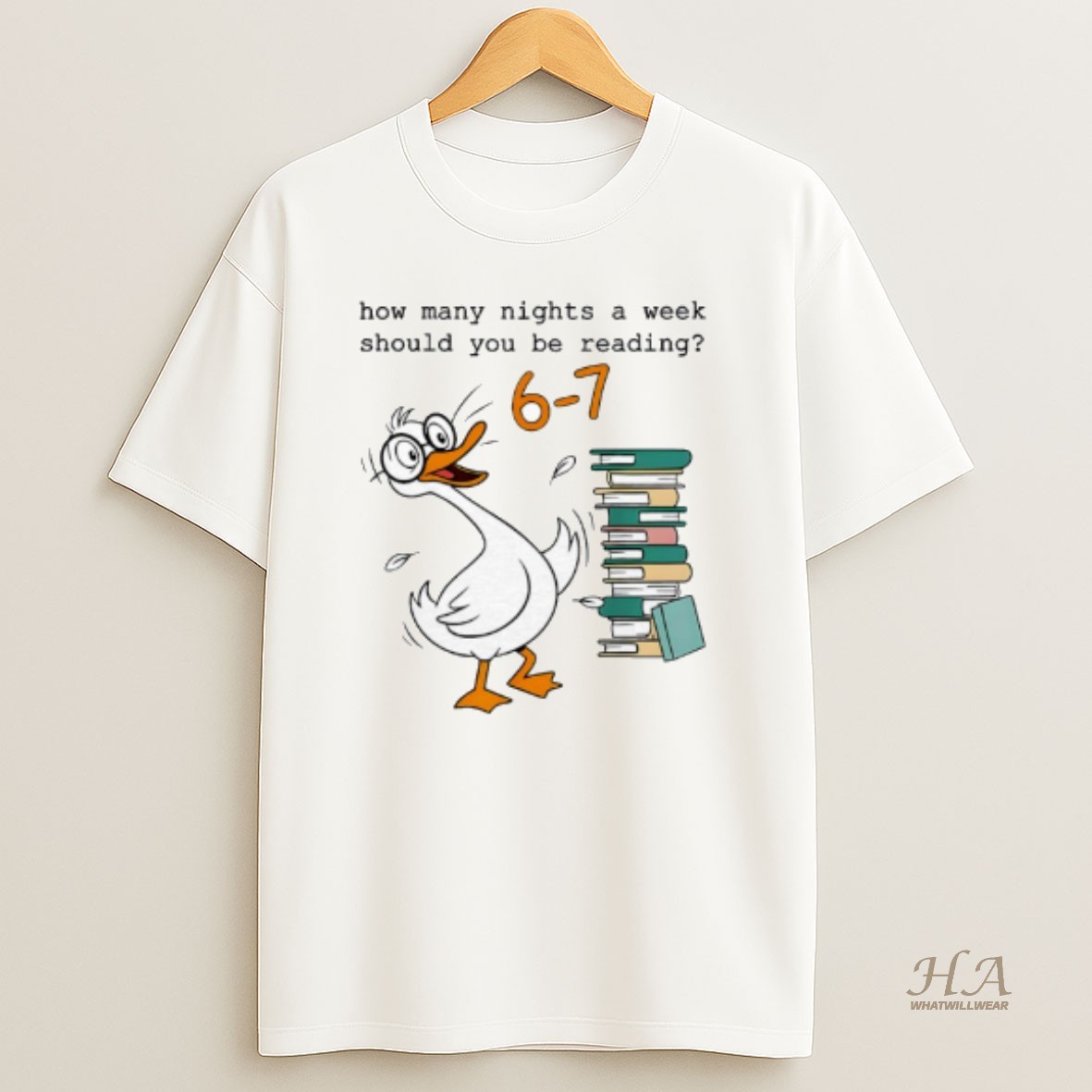 Official Goose How Many Nights A Week Should You Be Reading 67 Meme Teacher T Shirt