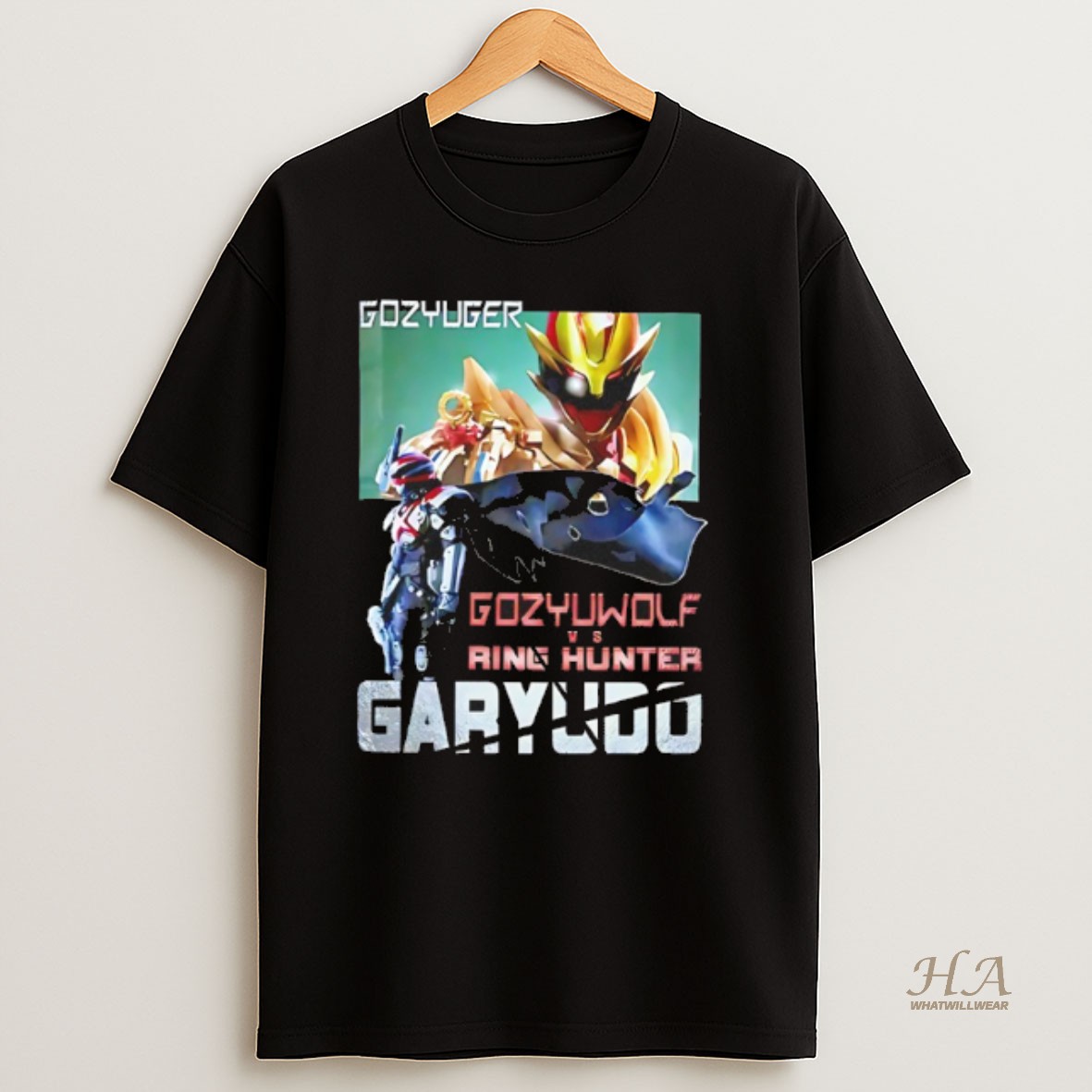 Official Gozyuwolf Vs Ring Hunter Garyudo T Shirt