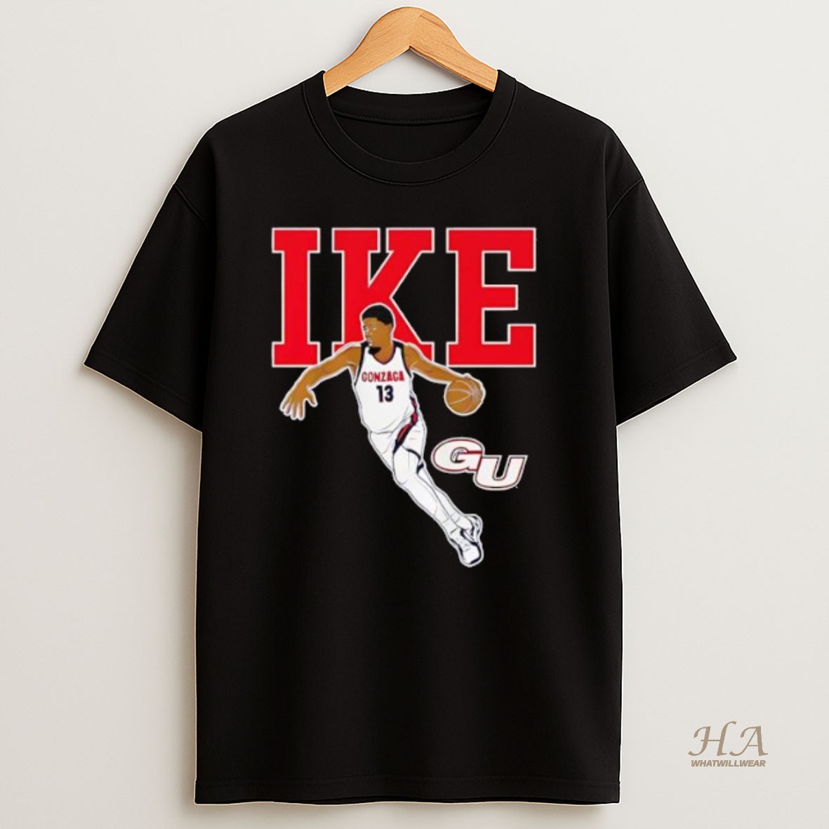 Official Graham Ike Name Pose Gonzaga Basketball T Shirt