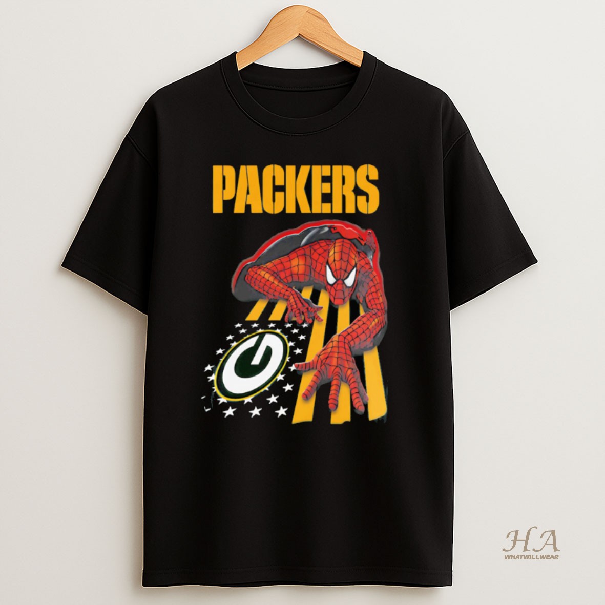 Official Green Bay Packers Spiderman America Flag Shirt