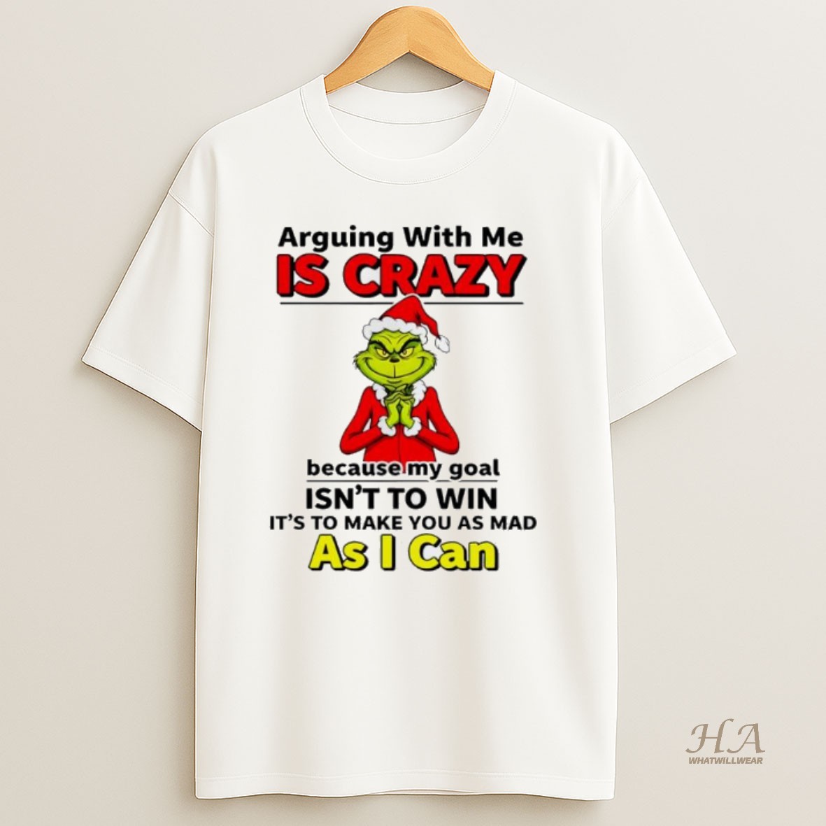 Official Grinch Christmas Arguing With Me Is Crazy T Shirt
