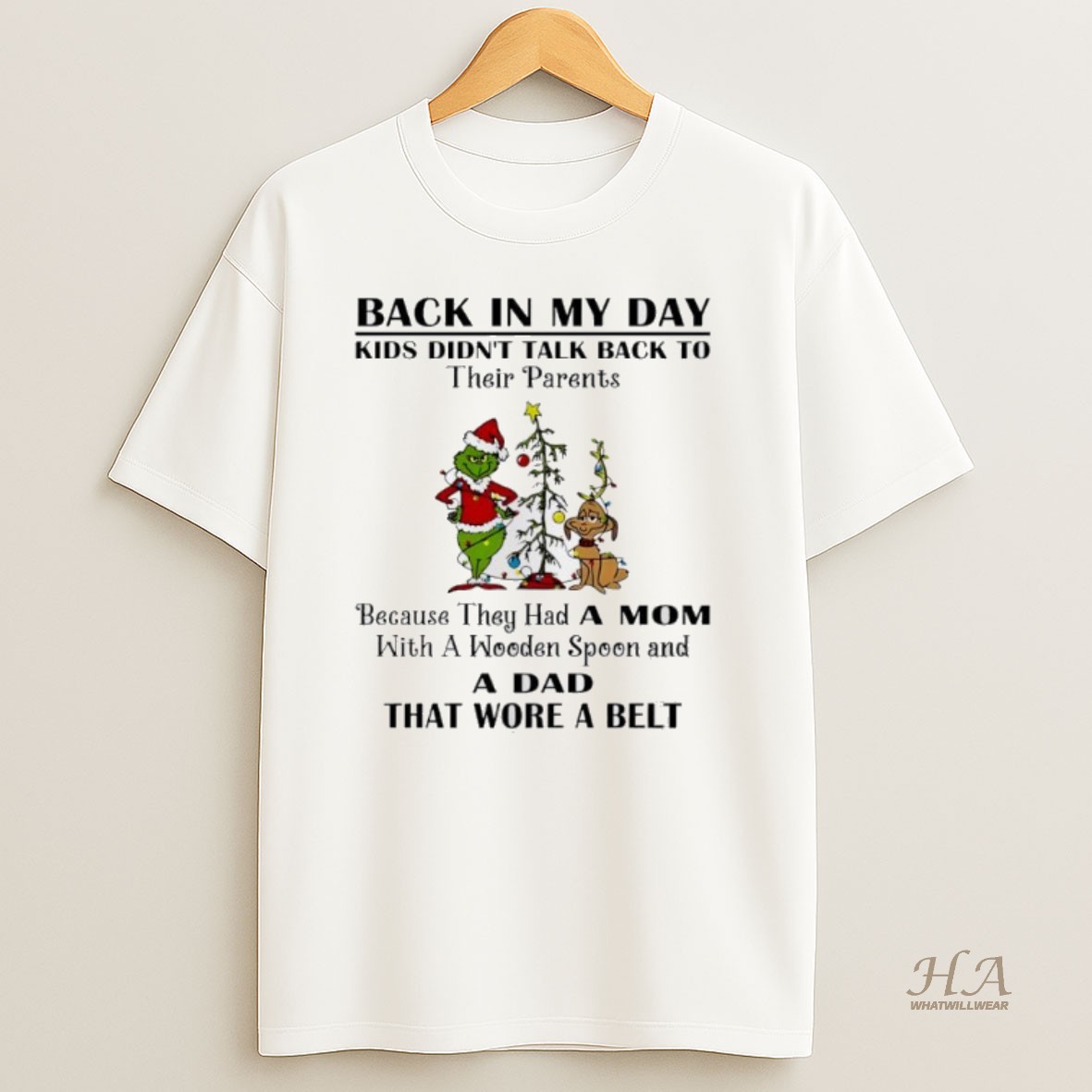 Official Grinch Christmas Back In My Day Kids Didnt Talk Back To Their Parents T Shirt
