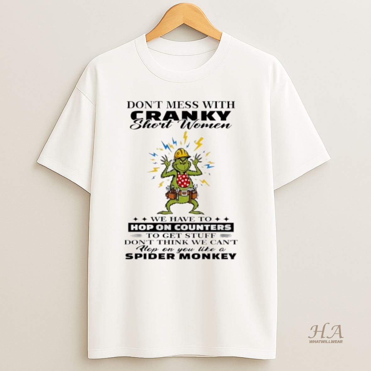 Official Grinch Christmas Dont Mess With Cranky Short Women T Shirt