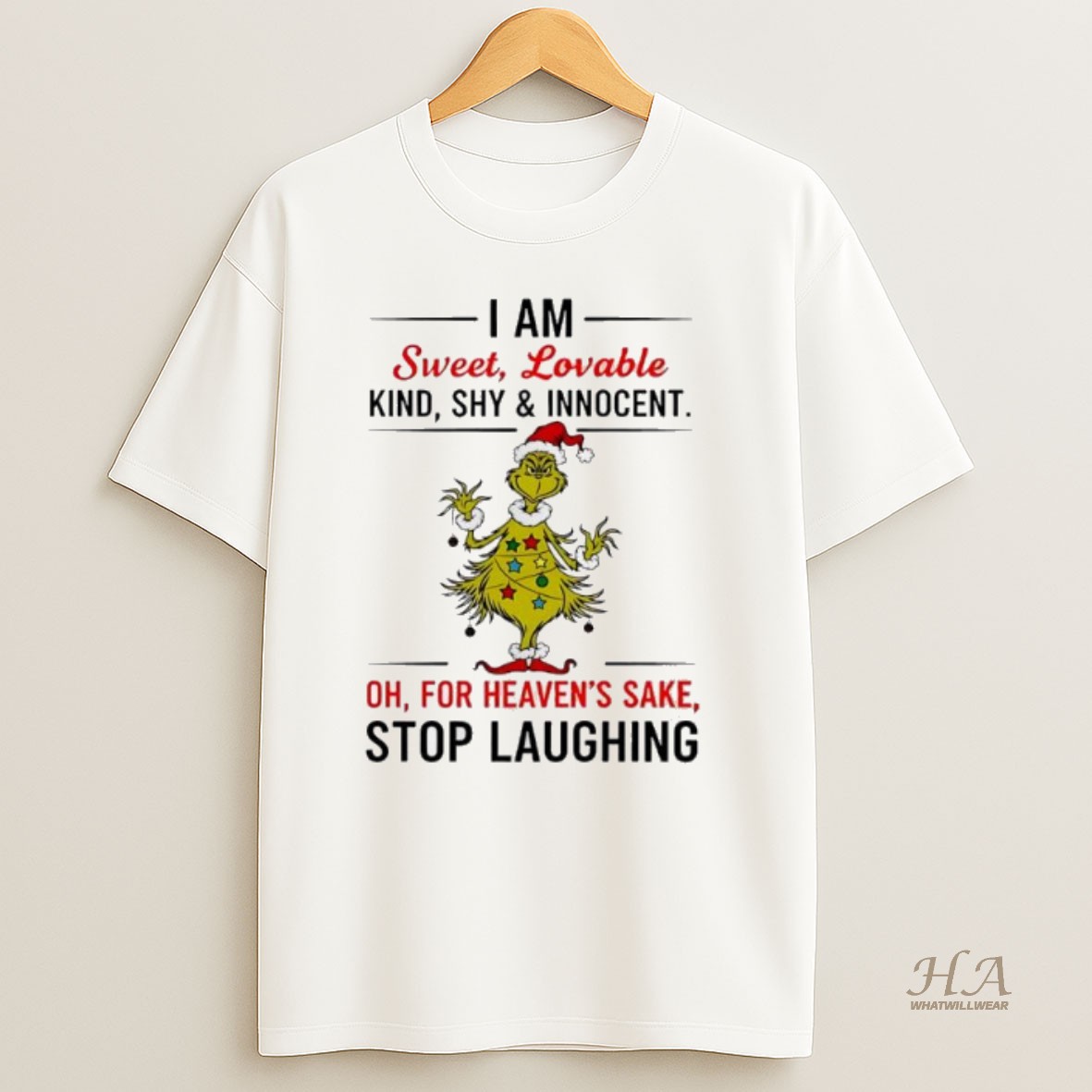 Official Grinch Christmas I Am Sweet Lovable Kind Shy And Innocent T Shirt