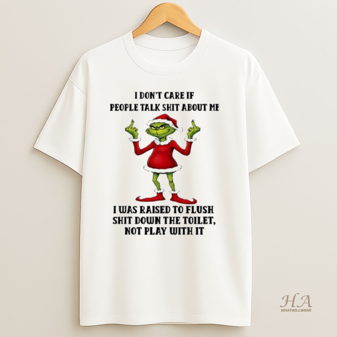 Official Grinch Christmas I Dont Care If People Talk Shit About Me T Shirt
