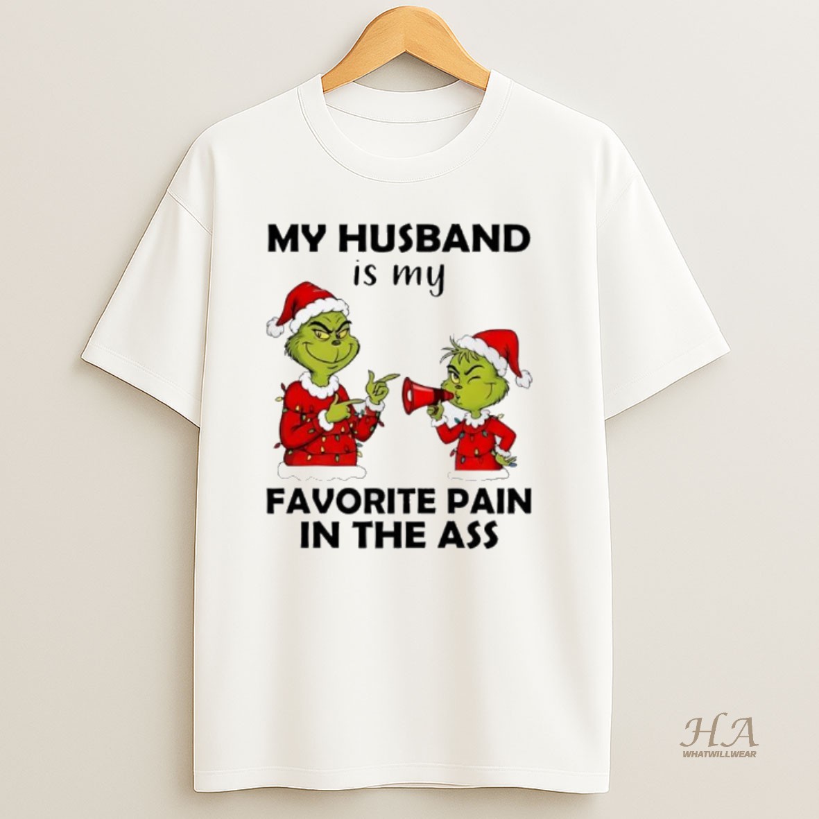 Official Grinch Christmas My Husband Is My Favorite Pain In The Ass T Shirt