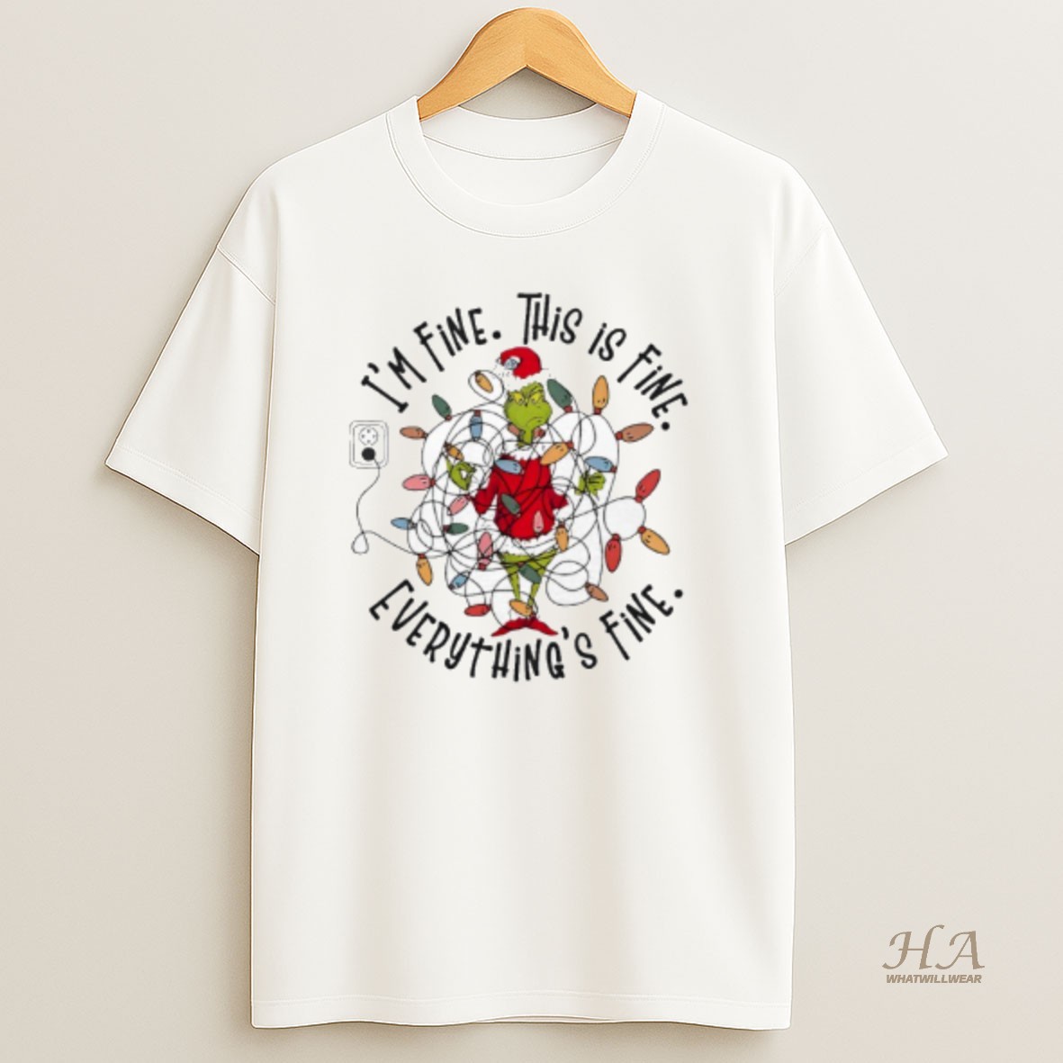 Official Grinch Christmas Im Fine This Is Fine T Shirt