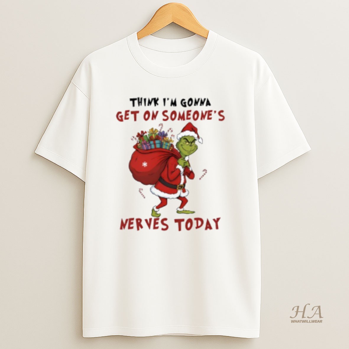 Official Grinch Christmas Think Im Gonna Get On Someones Nerves Today T Shirt