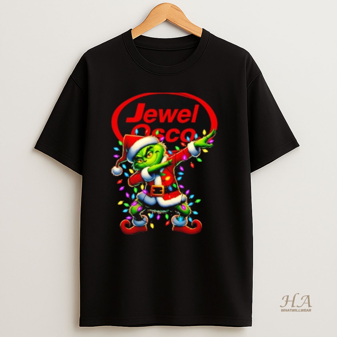 Official Grinch Lights Dabbing Christmas X Jewel Osco T Shirt
