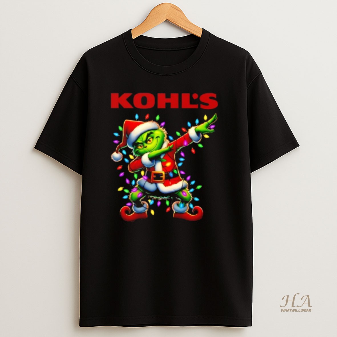 Official Grinch Lights Dabbing Christmas X Kohls T Shirt
