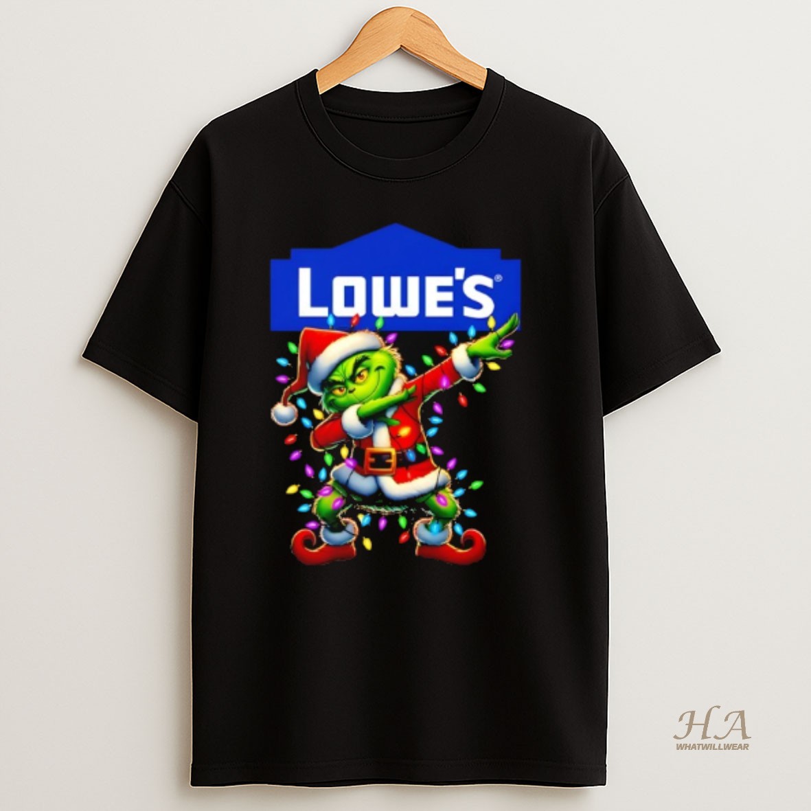 Official Grinch Lights Dabbing Christmas X Lowes T Shirt