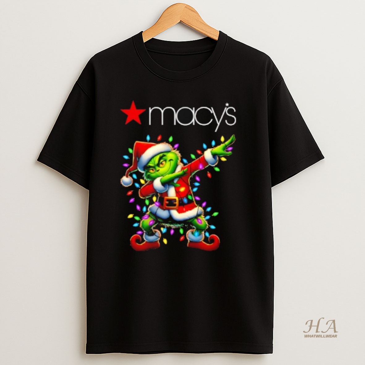 Official Grinch Lights Dabbing Christmas X Macys T Shirt