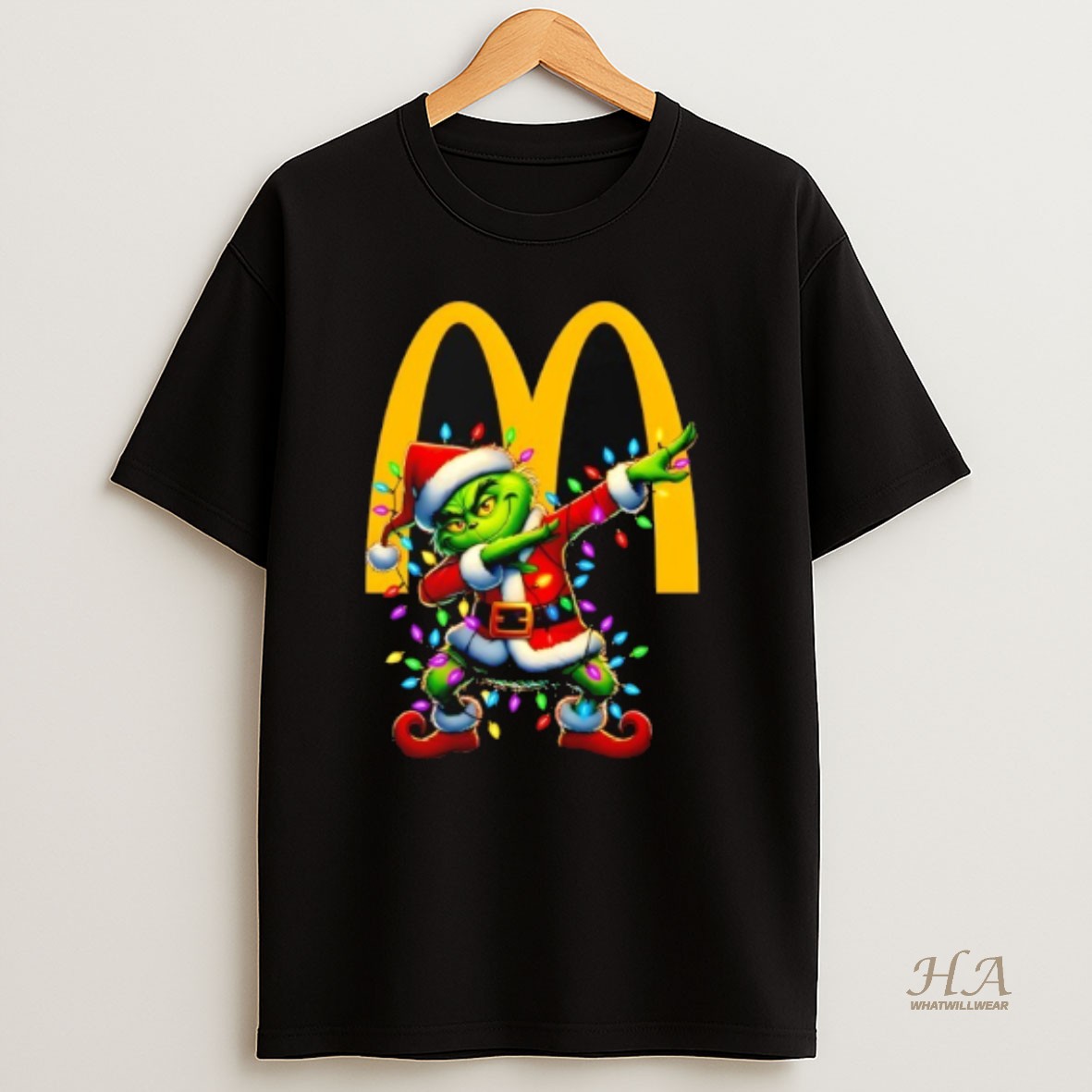 Official Grinch Lights Dabbing Christmas X Mcdonalds T Shirt