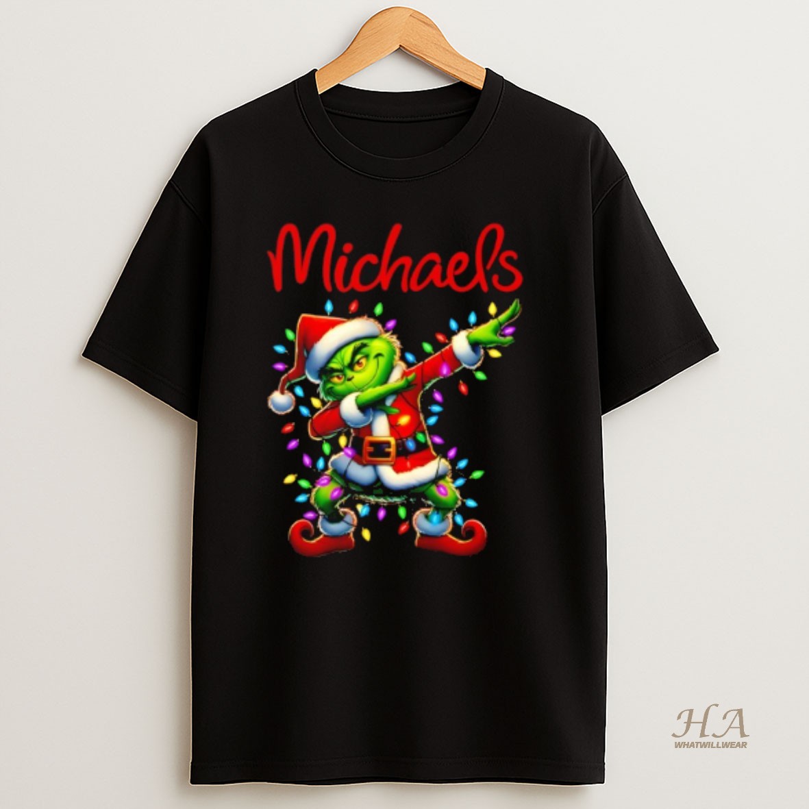 Official Grinch Lights Dabbing Christmas X Michaels T Shirt