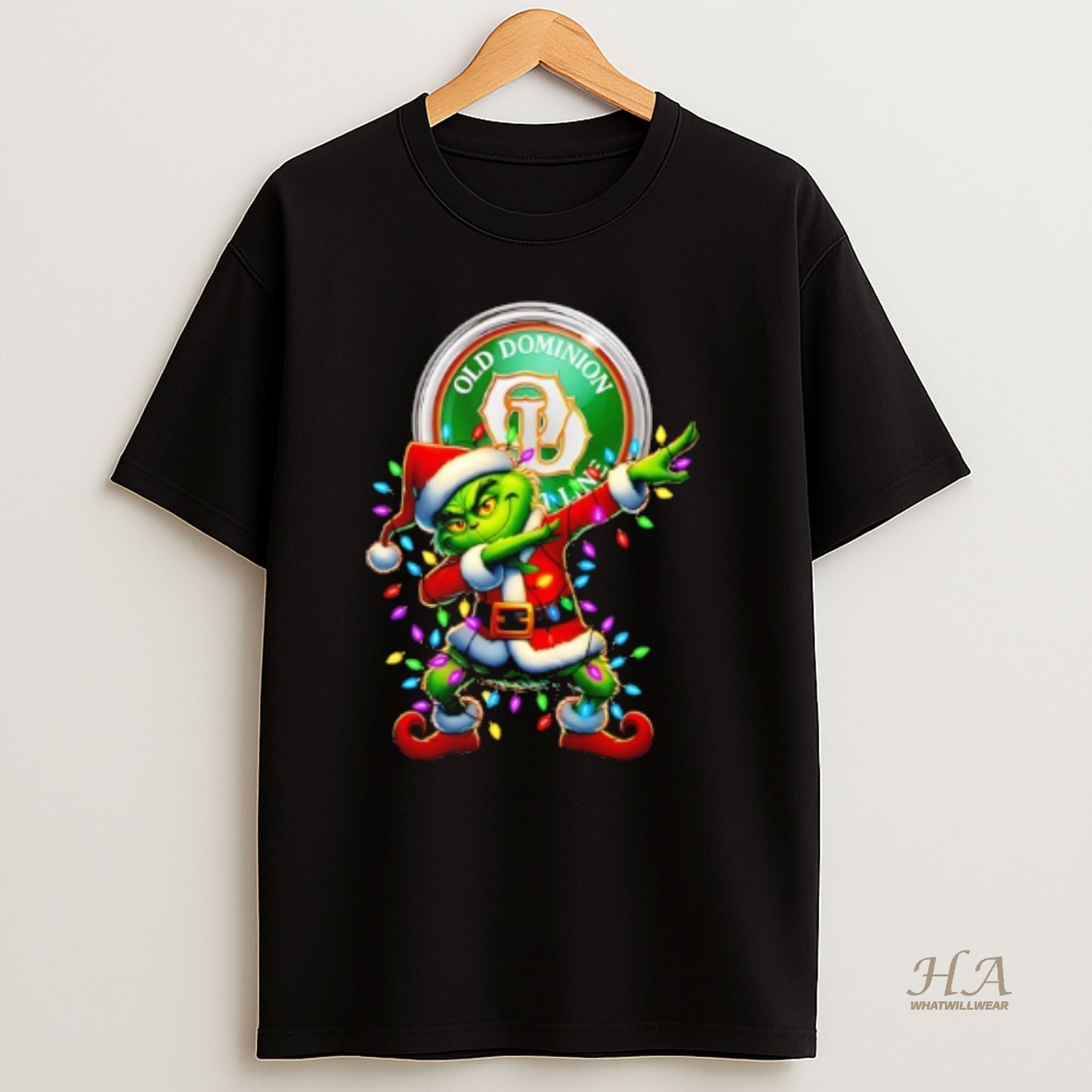 Official Grinch Lights Dabbing Christmas X Old Dominion Freight Line T Shirt