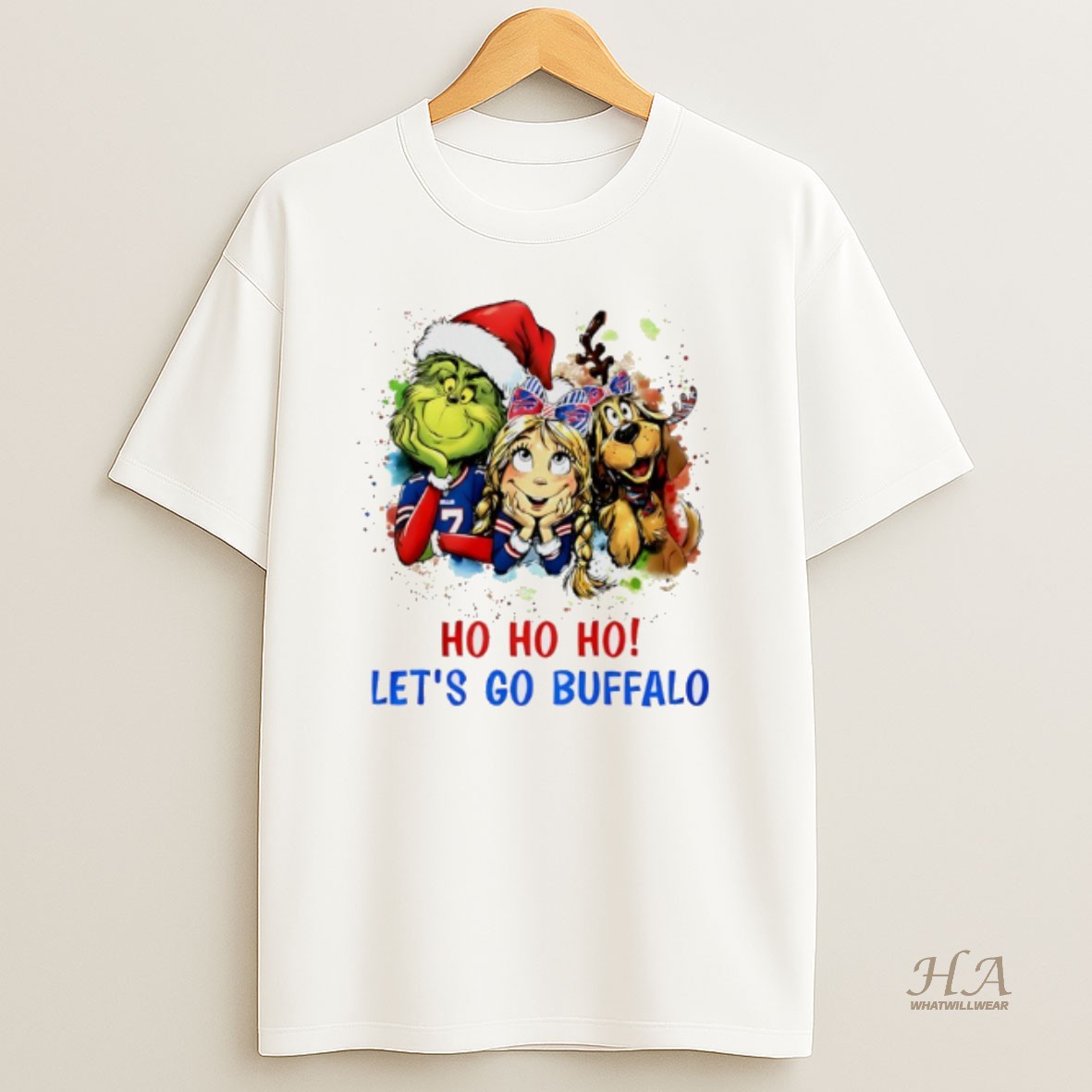 Official Grinch And Friends Ho Ho Ho Lets Go Buffalo Bills T Shirt