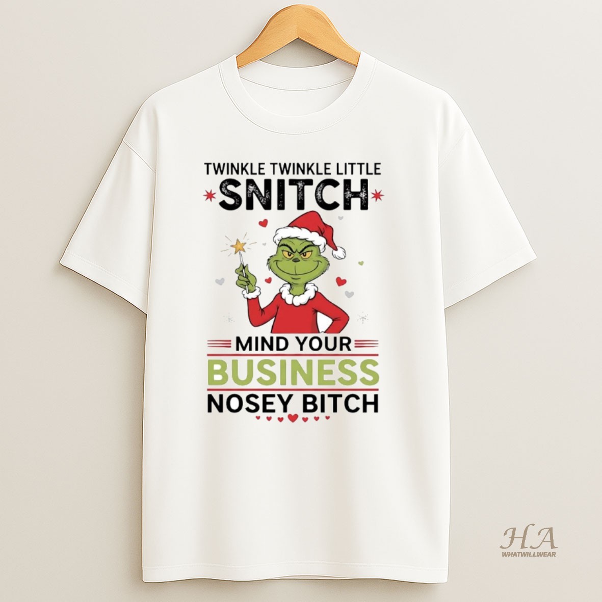 Official Grinch Twinkle Little Snitch Mind Your Business Christmas T Shirt
