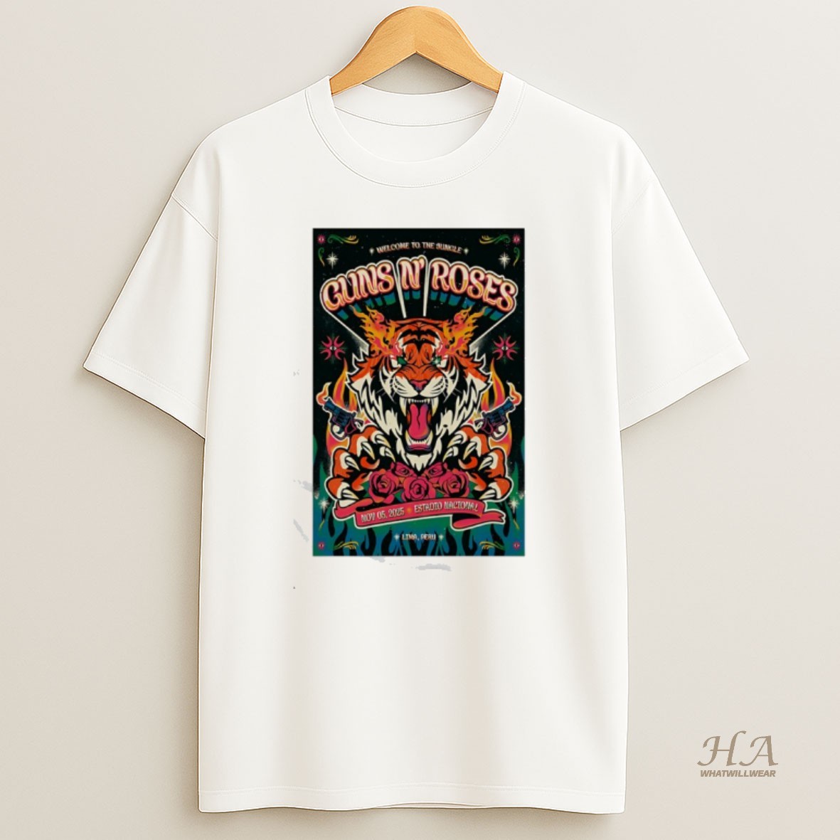 Official Guns N Roses Concert Lima Pe 11 05 2025 T Shirt