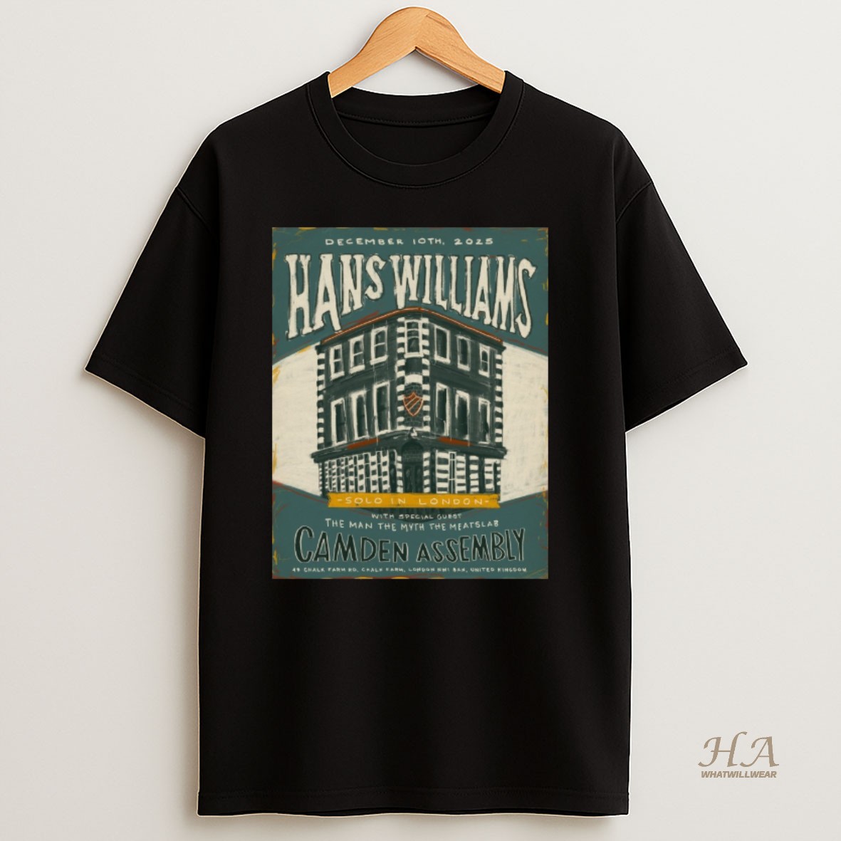 Official Hans Williams December 10 2025 Camden Assembly In London Event T Shirt