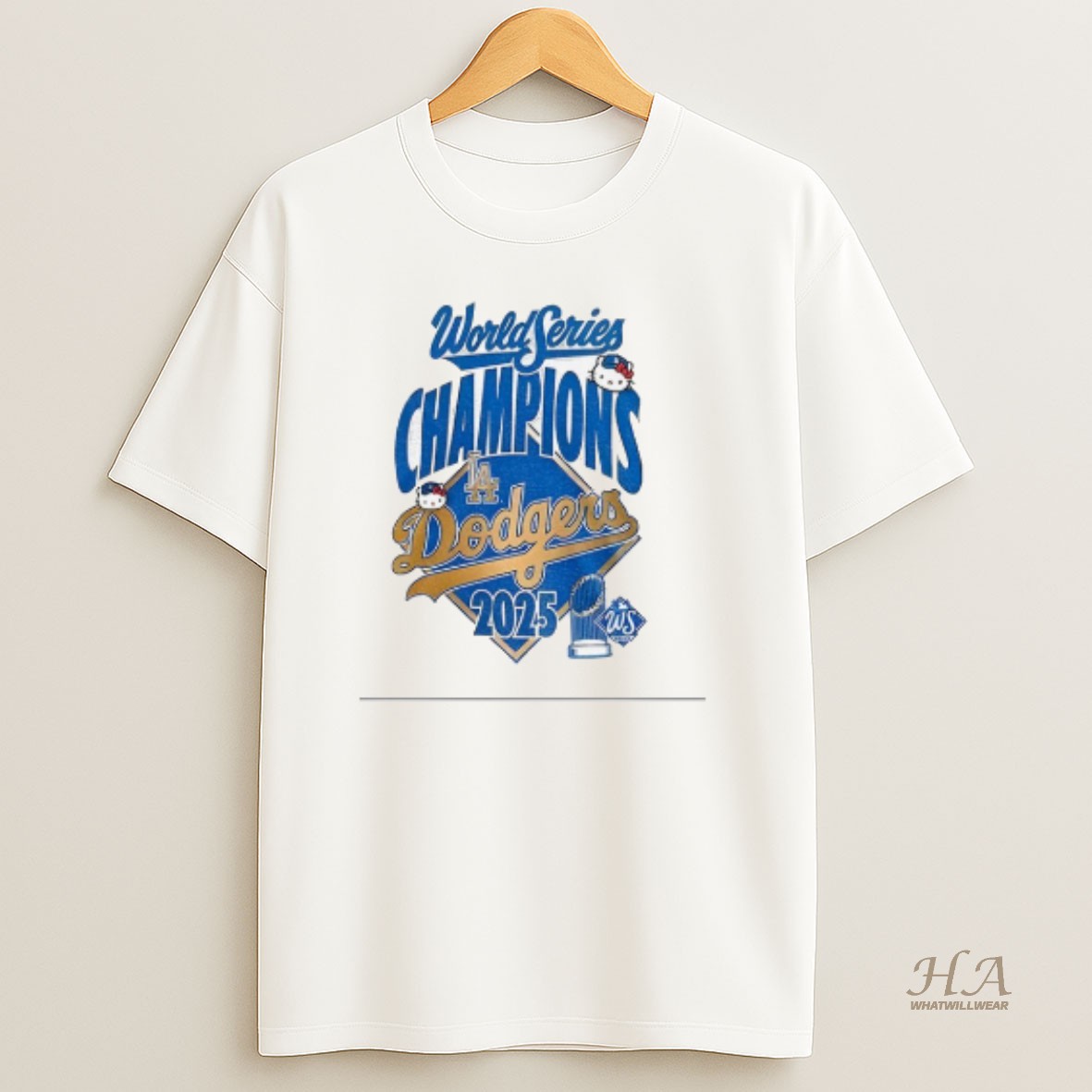 Official Hello Kitty X Los Angeles Dodgers Champions 2025 Mlb Baseball World Series T Shirt