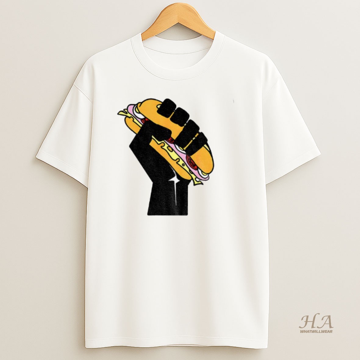 Official Hoagie Sandwich Guy Black Fist Resist Fascism Anti Trump T Shirt