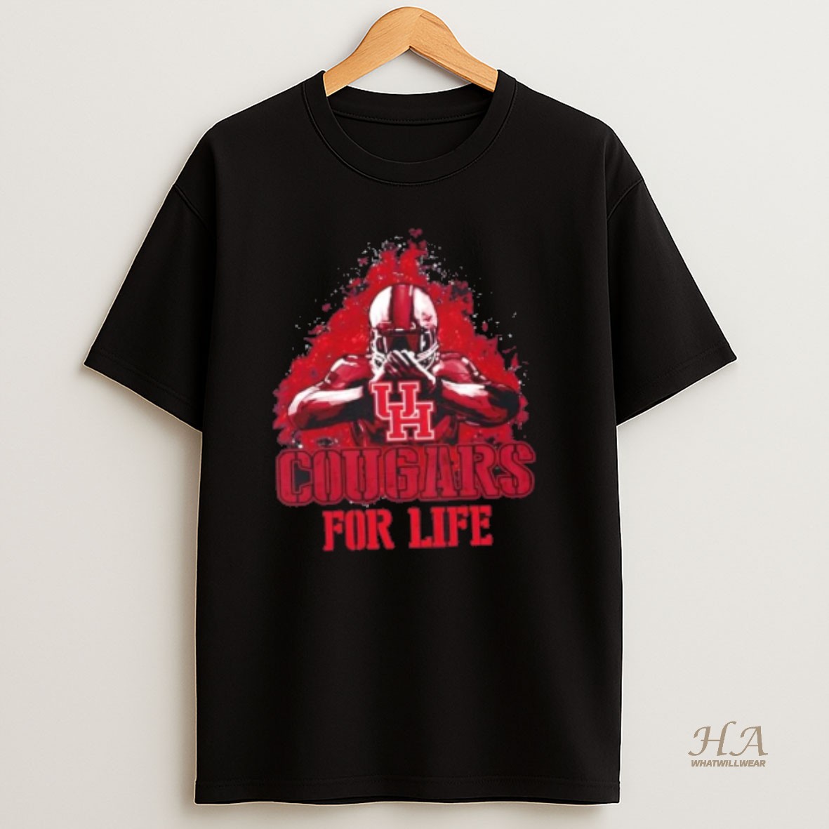Official Houston Cougars Football For Life T Shirt
