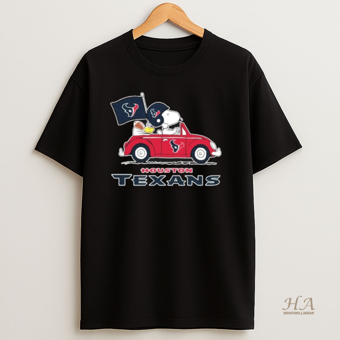 Official Houston Texans Football X Snoopy Drive Car T Shirt