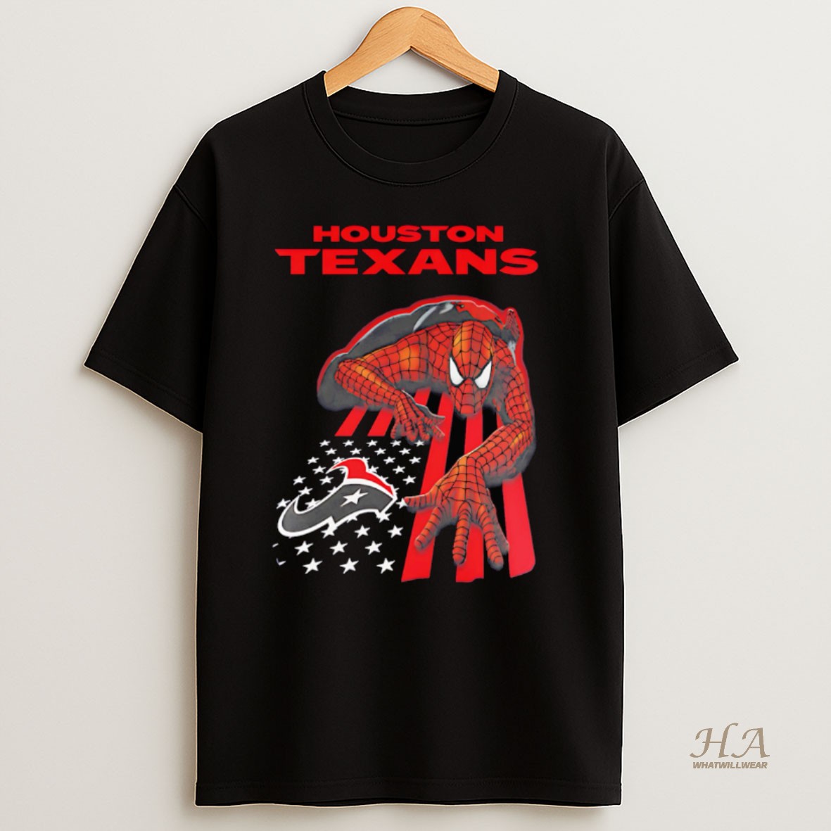 Official Houston Texans Spiderman America Flag Shirt