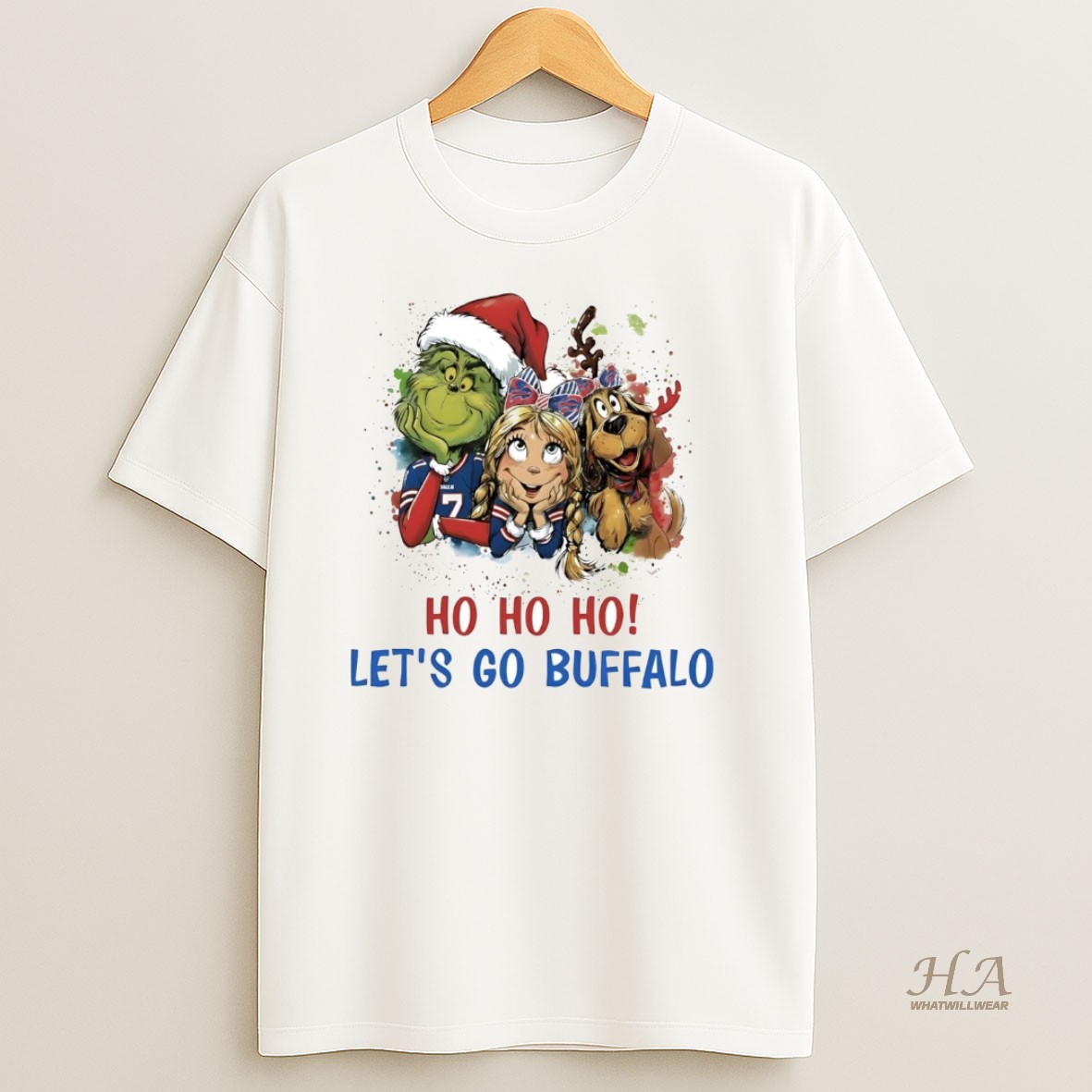 Official How The Grinch Stole Christmas Ho Ho Ho Lets Go Buffalo Bills T Shirt