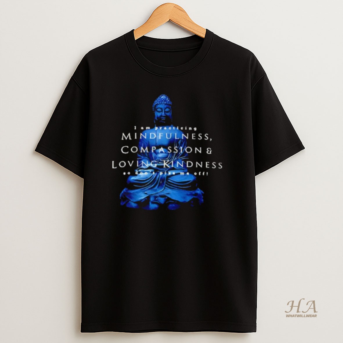 Official I Am Practicing Compassion Mindfulness Buddha T Shirt