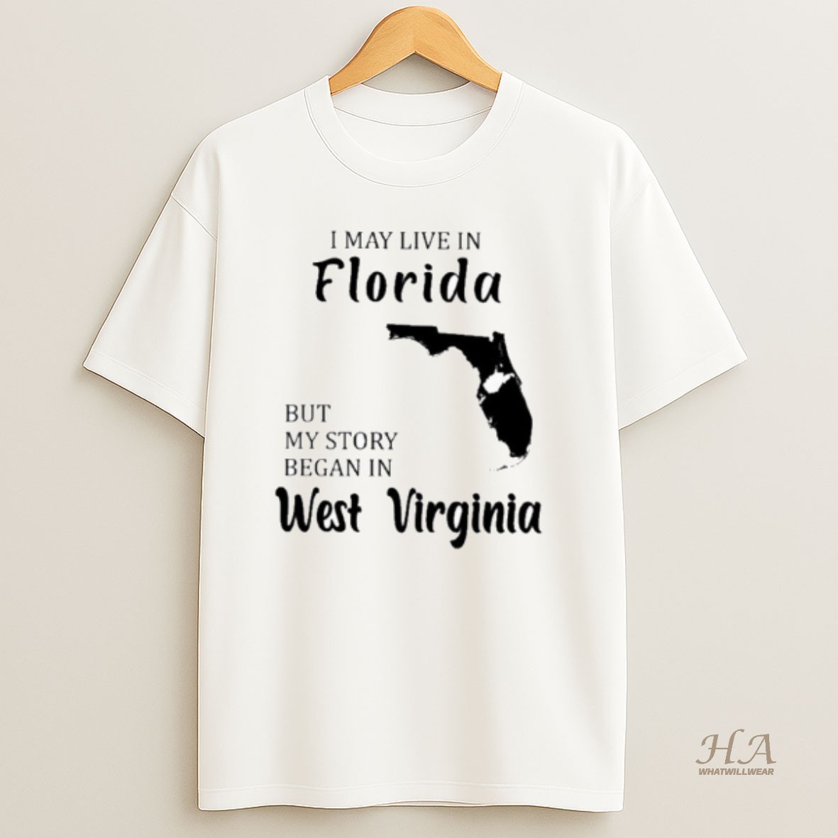 Official I May Live In Florida But My Story Began In West Virginia T Shirt