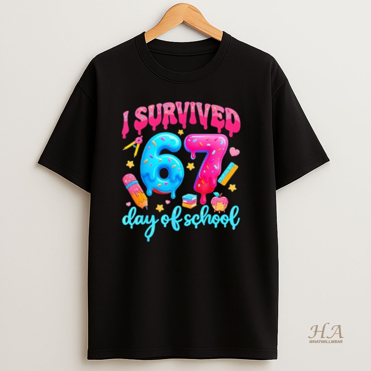 Official I Survived 67 Days Of School Six Seven Meme Teacher Student T Shirt