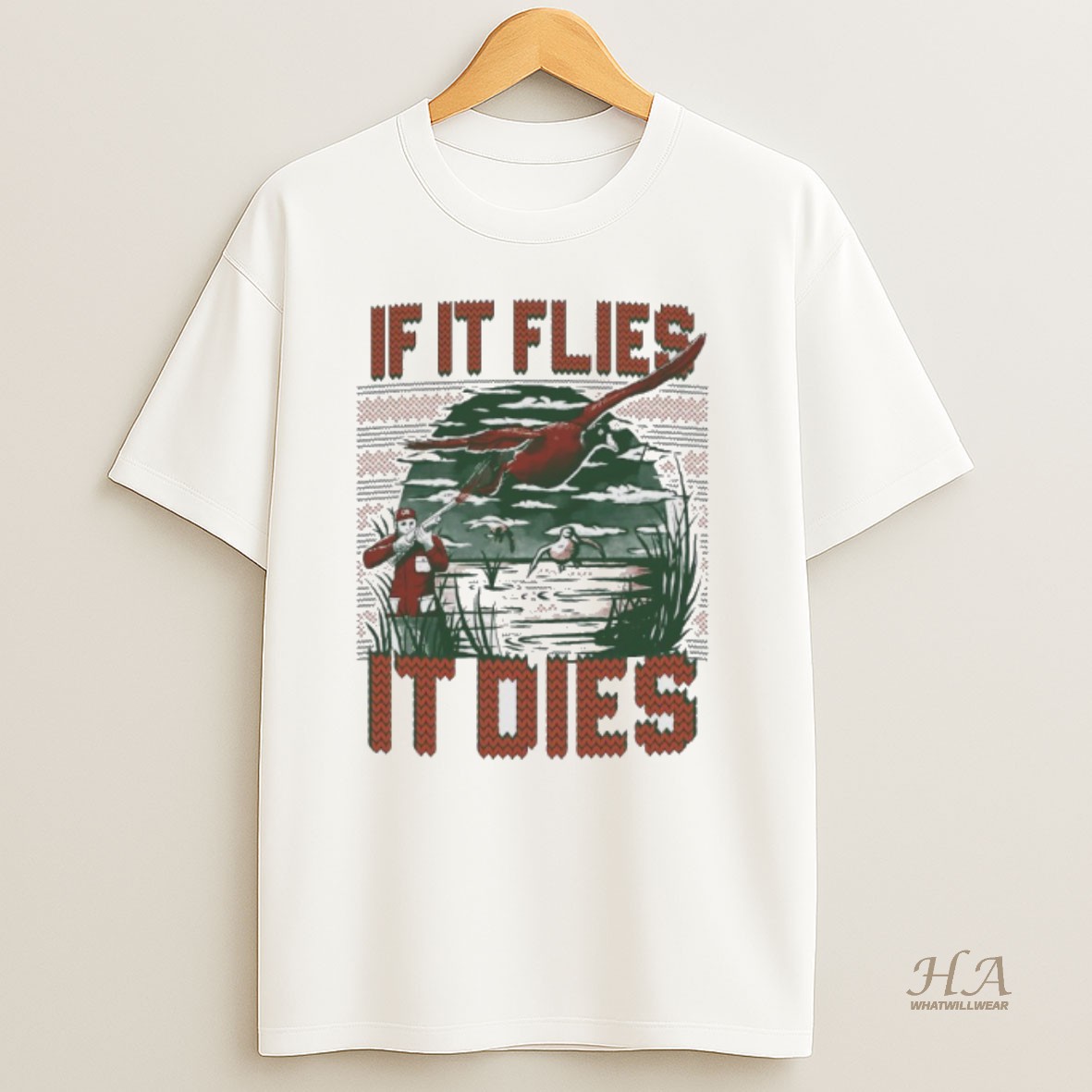 Official If It Flies It Dies Tacky Christmas Ugly T Shirt